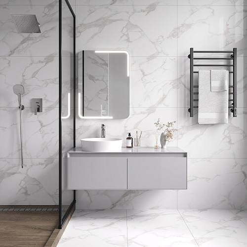 Statuario Perfect Silver Керамогранит белый 60х60 Полированный