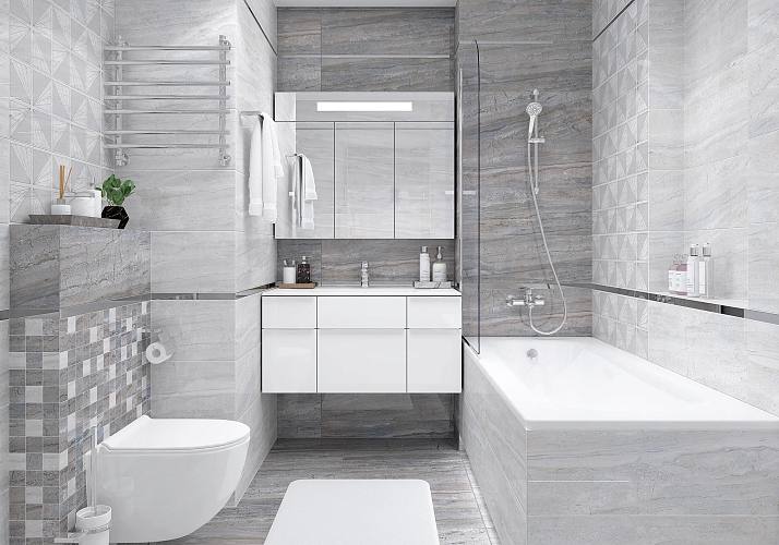 Moon Плитка настенная светло-серый 25х75