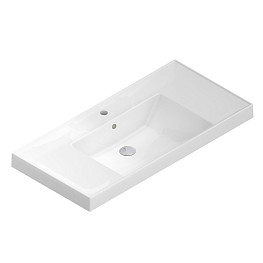 Раковина Cubo/Кубо подвесная/мебельная 100, белая глянцевая