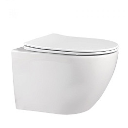 Унитаз подвесной LAPARET JOY с сиденьем микролифт белый 490*370*360 мм